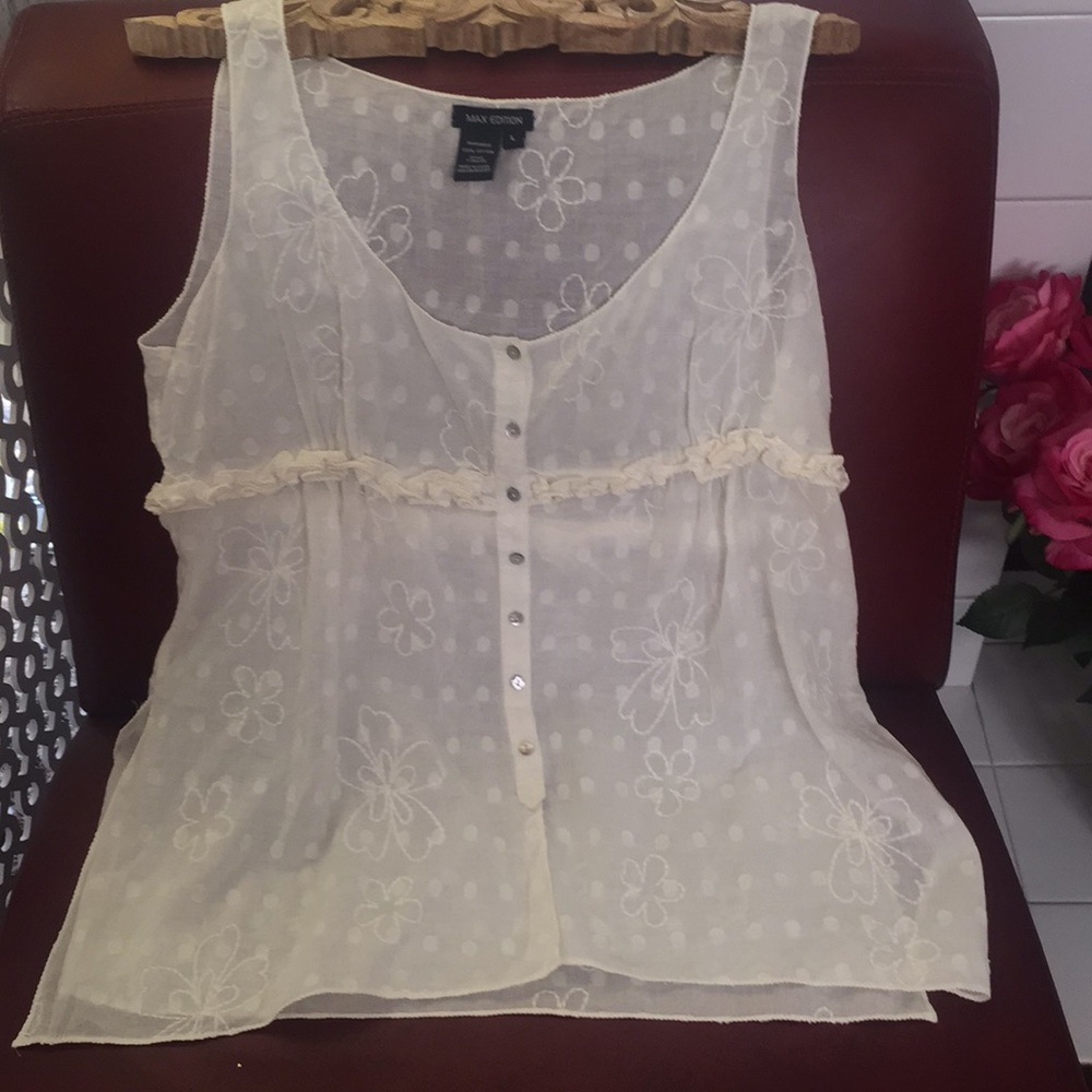 Max Edition cream tank top